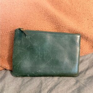Madewell Green Leather Clutch